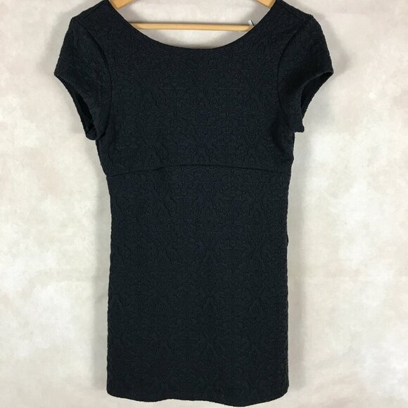 Urban Outfitters Black Jacquard Mini Dress SMALL - Picture 3 of 6
